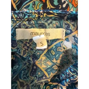 Maurice's Blue Floral fairy whimsi Boho Rayon Sleeveless mini Dress Small resort beach y2k thumbnail 5