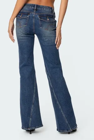 Edikted Colton Low Rise Bootcut Jeans thumbnail 2