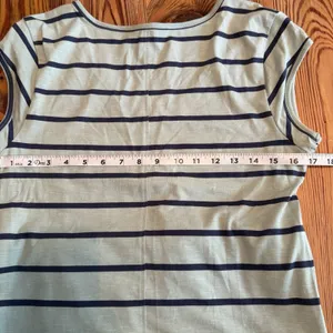 Toad & Co‎ Samba Muse Dress Green W/Navy Stripe Organic Cotton Travel Midi Med thumbnail 4