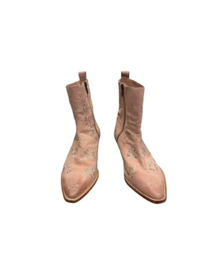 Free People Bowers Embroidered Leather Western Boot in Blush 8 NEW thumbnail 4