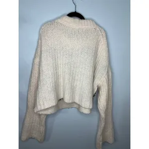 Free People Alpine Crop Mock Neck Wool Alpaca Blend Sweater Size Large Soft thumbnail 3