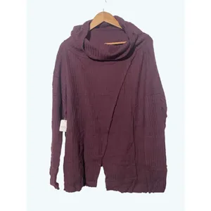 Free People Shirt Women's Small NWT Juicy Cowl Neck Oversized Split Back Wine thumbnail 8