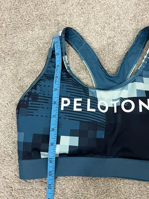 adidas x Peloton Blue Camo Print Digi Motion Heat Sports Bra Size Large NWT thumbnail 3