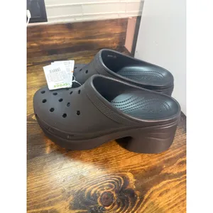Crocs black heeled clogs size 11 thumbnail 2