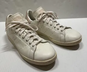 Adidas Stan Smith Shoes Womens Size 10.5 White Pink Leather Tennis‎ Sneakers thumbnail 1