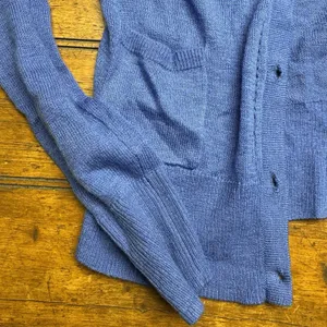 Aerie Womens Size Medium Blue Long Sleeve Cardigan Pockets Buttons TINY FLAW‎ thumbnail 2