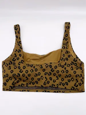 Aerie Scoop Neck High Cut Cheeky Bikini Set Size XL Leopard Print Ribbed Knit thumbnail 3