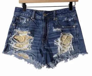 American Eagle Hi-Rise Festival Shorts Cotton Women Distressed Women's Size 4 thumbnail 1