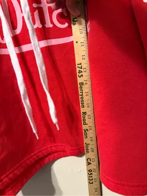 Von Dutch Red Hoodie Sweater with White Logo and Drawstrings M thumbnail 5