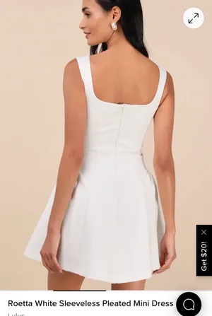 Lulus Roetta White Sleeveless Pleated Mini Dress thumbnail 2