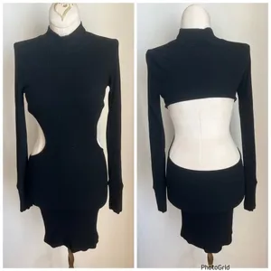 Whitefox Break The Rules Black Mini Dress Ling Sleeve Small thumbnail 3