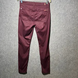 7 For‎ All Mankind b(air)Skinny Jeans Burgundy Wine Red Pants 27 Blair thumbnail 8