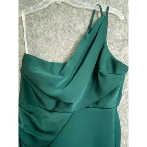 Azazie‎ One Shoulder Emerald Green Formal Gown Bridesmaid Dress Size C thumbnail 9