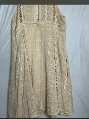 Free People Wherever you go mini dress tan ivory Size 6. thumbnail 4