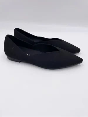 Vivaia Vienna Pointed-Toe V-Cut Ballet Flats Black Knit Women's Size 38.5 US 7.5 thumbnail 2