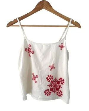 Vintage Victorias Secret Y2K Tank Top Size Large Snowflake thumbnail 1