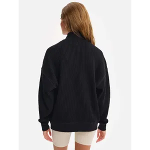 MATE Waffle collared 1/2‎ zip Pullover Size M Black Organic Waffle Sweatshirt thumbnail 4