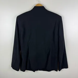 Elementz Floral Embroidered Faux Suede Zip Up‎ Jacket XL Black Retro Y2K Hippie thumbnail 3