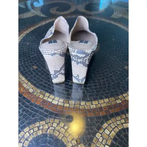 Steven By Steve Madden Josette Mule Heels Womens 7.5 Snakeskin Pointed Toe Block He thumbnail 3
