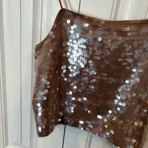 Madewell‎ Abigail Gold Sequin Crop Tank Top Size Large thumbnail 4