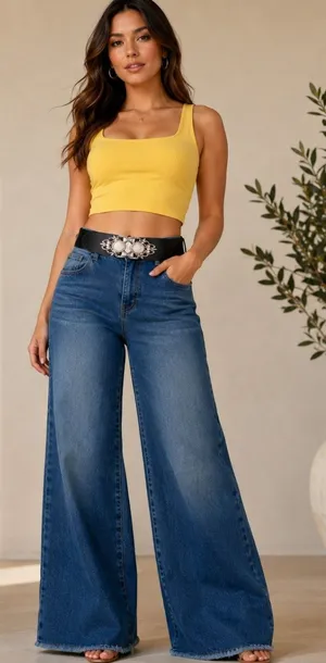 Golden Double Buckle Black Waspie Belt Stretchy Elastic Accentuating‎ Waist Band thumbnail 1