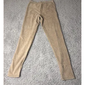 SKIMS Fleece Ribbed Leggings Tan Beige Lounge Pants Womens Large thumbnail 3