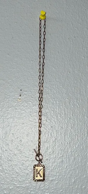 🤩4/$15🥳 K initial charm necklace thumbnail 1