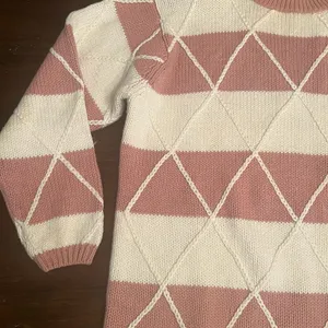 Pink and white sweater size medium vintage Coogi style thumbnail 2