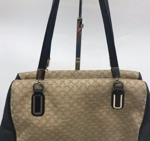 COACH Customized Tan Black Fabric Shoulder Bag thumbnail 5