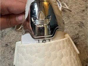 adidas Cream Velvet Casual Sneakers with Black Logo thumbnail 4