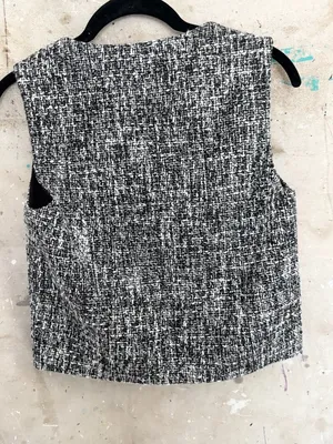 Abercrombie & Fitch Tweed Textured Button Front Vest thumbnail 4