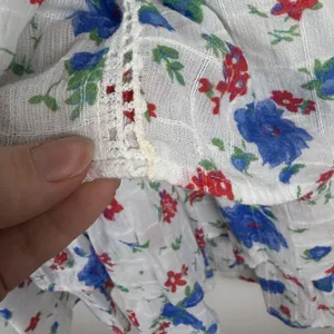 LoveShackFancy Bennett Mini Dress XS blue Notte Floral Cotton Cottage Boho Beach thumbnail 7