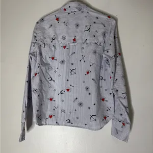 Topshop Long 2 Piece Collar Button Down Pajamas Set Hearts Size‎ 4 thumbnail 6