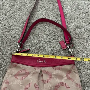 Coach Pink and Beige Signature Crossbody Bag thumbnail 5