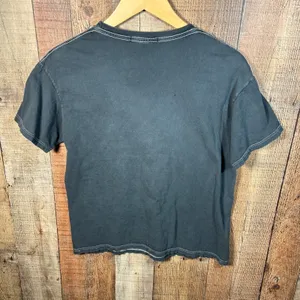 Forever 21 Gray NYC Eagle Skull Graphic Tee Rhinestone Edgy Grunge Small thumbnail 5
