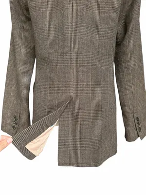 Peruvian Connection Marlowe Wool Blend Plaid Blazer Jacket Brown Size 6 thumbnail 9