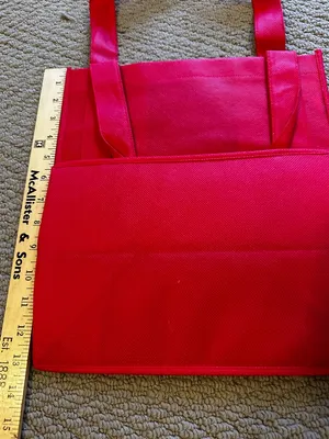 Bright Red Tote Bag with Double Handles thumbnail 2