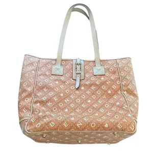 Dooney & Bourke Large Tote Bag Purse Tangerine Canvas Leather Designer‎ Monogram thumbnail 1
