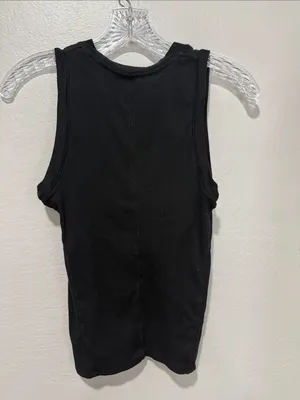 Free People Intimately black ribbed Tank Top Sleeveless Layering Tee thumbnail 2