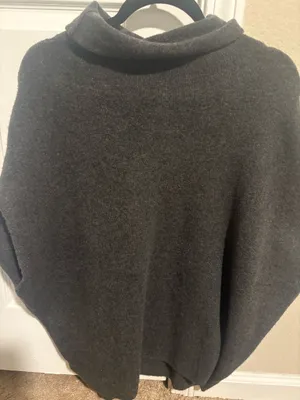 Grey sweater poncho Gray thumbnail 1