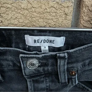 RE/DONE 70s High-Rise Stove Pipe Jeans Straight Leg Injy Black Size 26 thumbnail 3