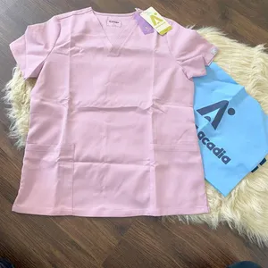 NWT Lambda Acadia Stella Every Day Scrub Top M Pink Lilac Size M thumbnail 3