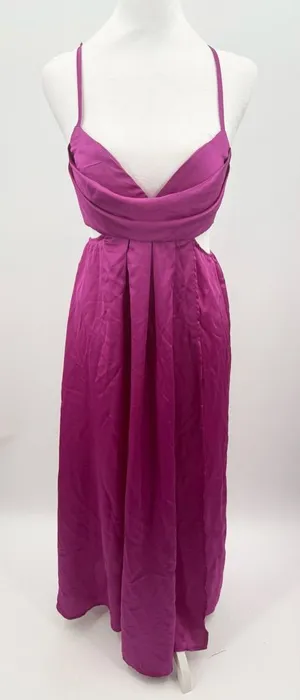 Hello Molly NWT Purple Reveal Your Mind Satin Midi Dress Size Small/4‎ thumbnail 1