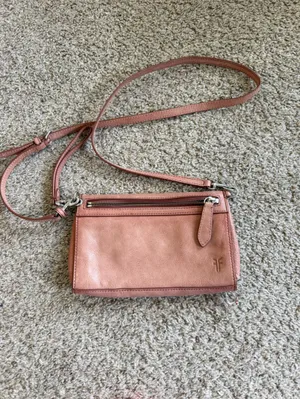 Frye Reed Leather Wristlet Crossbody in Dusty Rose thumbnail 2