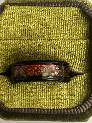 Titanium Steel Red Celtic Design Black Trim Polished 6mm Unisex Band Size 9 thumbnail 1