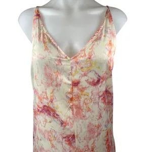 Stars Above Multicolor Silky Satin Marble Print 2Pc Sleepwear Robe Set Size M thumbnail 4