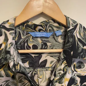 Simply Vera Vera Wang Green Swirl Sleeveless Dress Size L thumbnail 3
