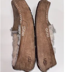 UGG Ansley Chestnut Suede Wool Lined Moccasin‎ Slippers Womens 8 3312 thumbnail 5