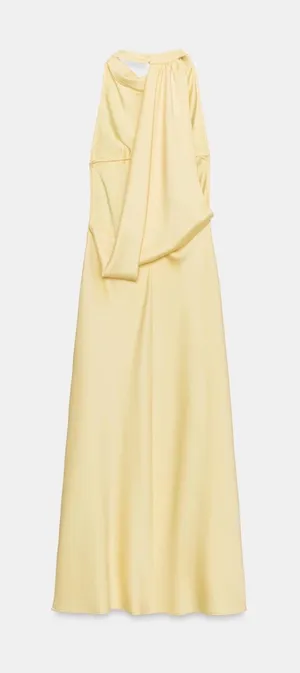 Zara draped halter maxi dress thumbnail 1
