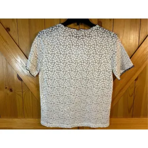 Zara Trafaluc White Floral Lace Shirt Size Small nwt (4962) thumbnail 5